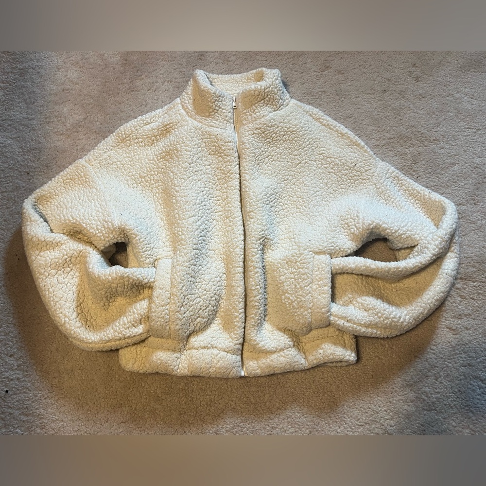 Garage Teddy Bear Sherpa Zip Up Jacket